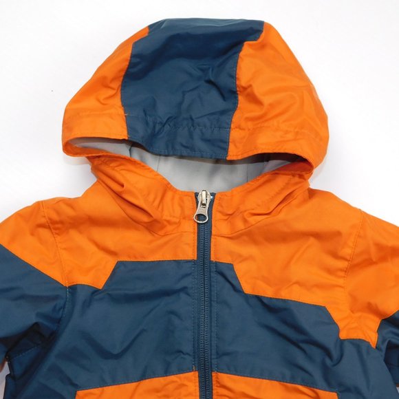 Columbia Boys 6M Orange Blue Hooded Fall Water Resistant Spring Jacket - Picture 2 of 7